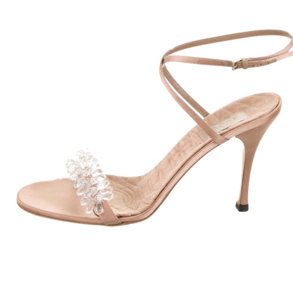 GUCCI Sandlals w Crystal Toe Embellishment